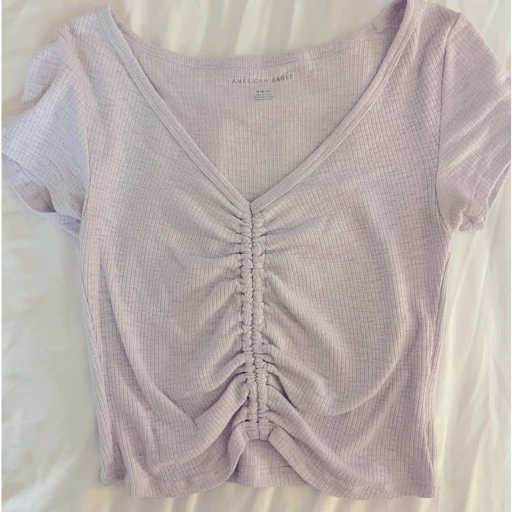 Scrunched purple tee